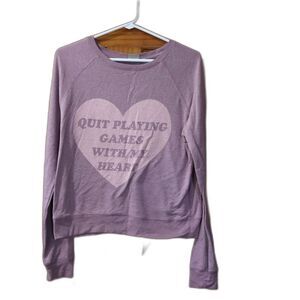 Junk Food Clothing Pink and Purple Long Sleeve Tee Small